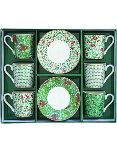 Set de 6 Tazas de Café Floral Fantasy