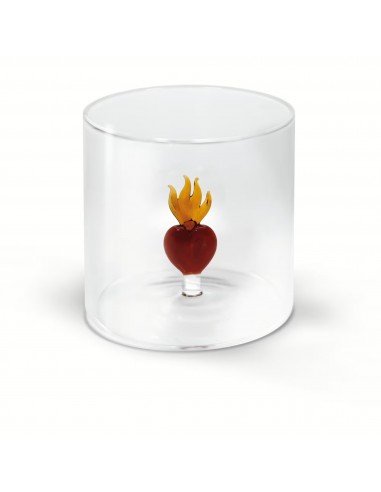 Vaso de Cristal - Corazón en Llamas