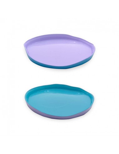 Set de 2 Platos de Postre - Lila y Turquesa