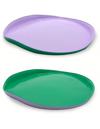 Set de 2 Platos de Postre - Lila y Verde