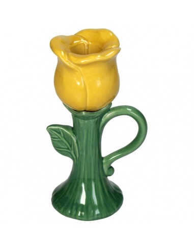 Portavelas Rose Fine Earthenware - Yellow
