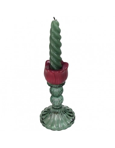 Portavelas Tulip Glass Purple