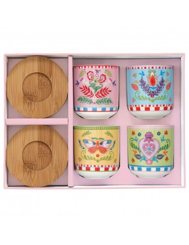 Set de 4 Tazas de Café Spring Folk