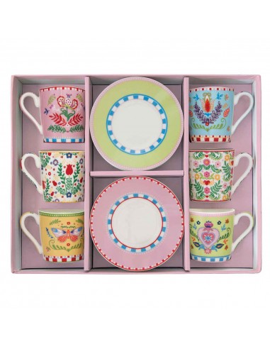 Set de 6 Tazas de Café Spring Folk