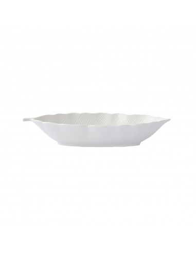 Bowl Tropical Leaf Shape Leaves White