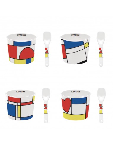 Set de 4 Bowls de helado Mondrian