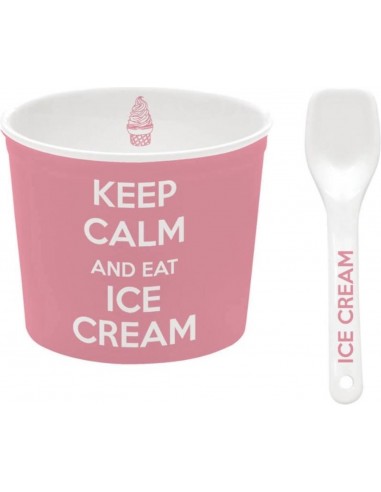 Bowl Keep Calm And Eat Ice Cream - Rosa