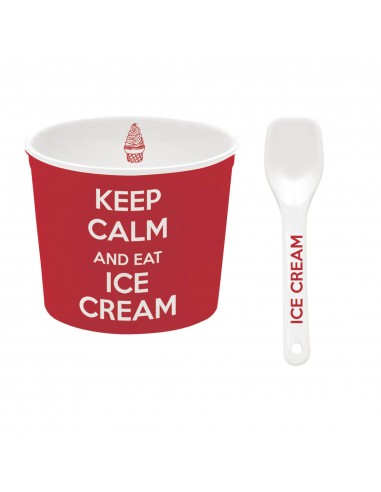 Bowl Keep Calm And Eat Ice Cream - Rojo