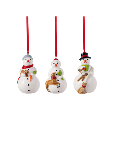 Set de 3 Muñecos de Nieve Nostalgic Ornaments