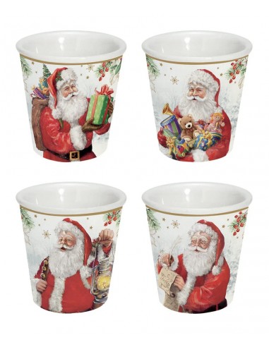 Set de 4 Vasos de Café Santa Is Coming Set de 4 Vasos de Café Santa Is Coming