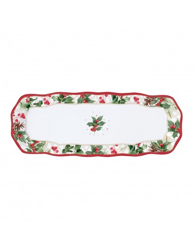 Platón de Cake Rectangular Christmas Berries