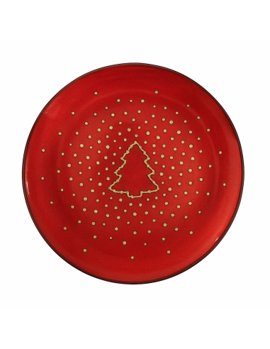 Plato de Postre Christmas Tree Rojo Plato de Postre Christmas Tree Rojo