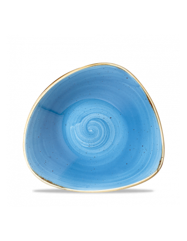 Plato Hondo Triangular Stonecast - Azul