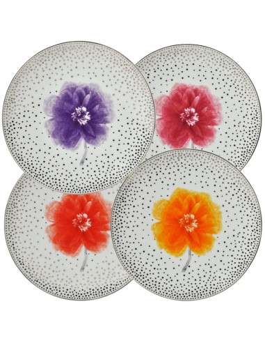 Set de 4 Platos de Postre Top Peony