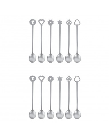 Set de 12 Cucharitas Portafortuna Living - Plateado