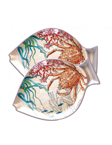 Set de 2 Platos con Forma de Pescado Sea Life
