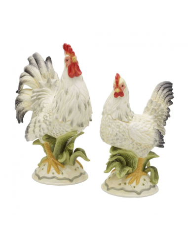 Set de 2 Adornos Lantana Rooster Hen