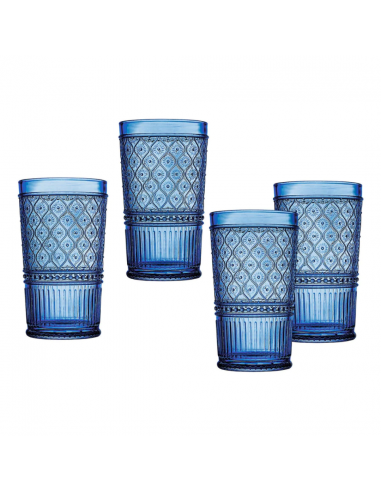 Set de 4 Vasos Highball Claro - Azul