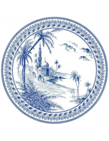 Set de 4 Platos Llano Dépareillés Bleu