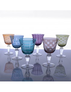 Set de 6 Copas de Vino Carved