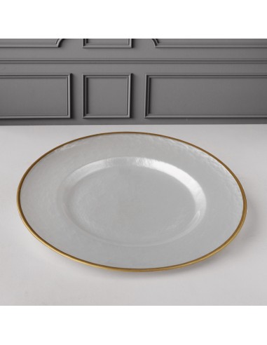 Plato Base Opalescent - Blanco