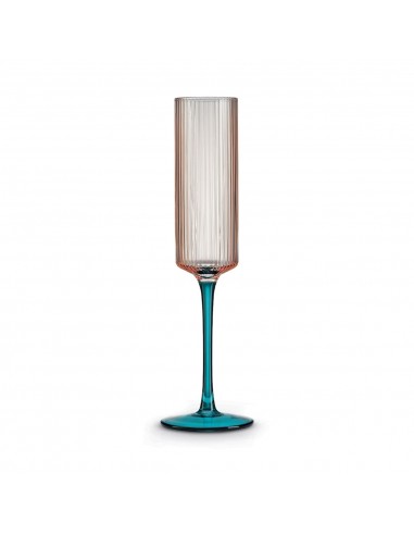 Set de 2 Copas de Champaña Rosa-Verde