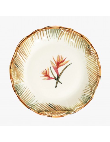 Plato Llano Bambou Chic Oiseau du Paradis