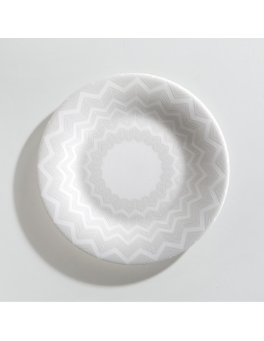 Set de 6 Platos de Pan Zig Zag - Blanco