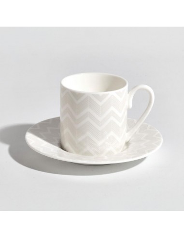 Set de 6 Tazas y Platillos para Café Zig Zag